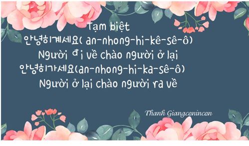 Tạm biệt trong tiếng Han