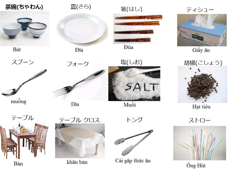 từ vựng tiếng Nhật chủ để nhà bếp